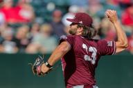 May 1, 2024: Missouri State pitcher Reed Metz #33 works from the mound. Arkansas defeated Missouri State 8-5 in Fayetteville, AR. Richey Miller\/CSM(Credit Image: Richey Miller\/Cal Sport Media