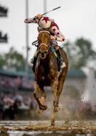 May 3, 2024, Louisville, Ky, USA: Thorpedo Anna (5), ridden by Brian Hernandez, wins the Kentucky Oaks on Kentucky Oaks Day at Churchill Downs in Louisville, Kentucky on May 3, 2024. photo by Alex Evers\/Eclipse Sportswire\/CSM(Credit Image: Alex Evers\/Cal Sport Media