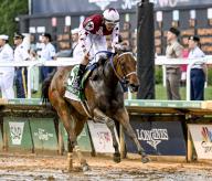 May 3, 2024, Louisville, Ky, USA: Torpedo Anna, ridden by Brian J. Hernandez Jr., wins the Longines Kentucky Oaks (Grade 1) at Churchill.Downs in Louisville, Kentucky on May 3, 2024. photo by Max Sharp\/Eclipse Sportswire\/CSM(Credit Image: Sgs\/Cal Sport Media