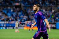 May 4, 2024: Charlotte FC midfielder Nikola PetkoviÃâ¡ (23) celebrates after scoring against the Portland Timbers during the second half of the Major League Soccer match up at Bank of America Stadium in Charlotte, NC. (Scott KinserCal Sport Media) (Credit Image: Â Scott Kinser\/Cal Sport Media