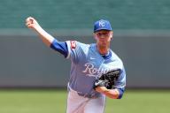 May 8, 2024: Kansas City Royals starting pitcher Brady Singer (51) throws before the first inning of a game against the Milwaukee Brewers at Kauffman Stadium in Kansas City, MO. David Smith\/CSM (Credit Image: Â David Smith\/Cal Sport Media