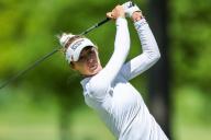 May 11, 2024: Nelly Korda of the United States teed off at the second hole during the third round at the Cognizant Founders Cup at the Upper Montclair Country Club in Clifton, NJ. Mike Langish\/CSM (Credit Image: ÃÂ Mike Langish\/Cal Sport Media) (Credit Image: Â Mike Langish\/Cal Sport Media