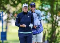 May 11, 2024: Perrine Delacour of France surveys the fairway with her caddie during the third round at the Cognizant Founders Cup at the Upper Montclair Country Club in Clifton, NJ. Mike Langish/CSM (Credit Image: ÃÂ Mike Langish/Cal Sport Media) (Credit Image: Â Mike Langish/Cal Sport Media