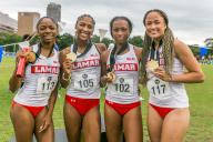 May 11, 2024: Lamar teammates celebrate their bronze medal in the Women