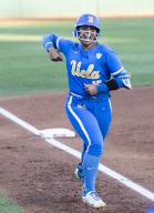 May 11 2024 Palo Alto CA U.S.A. UCLA infielder Jordan Woolery (15)hits a solo home run in the bottom of the second inning during the NCAA Pac 12 Softball Tournament Championship between UCLA Bruins and the Utah Utes. UCLA beat Utah 2-1 at Boyd & Jill Smith Family Stadium Palo Alto Calif. Thurman James / CSM (Credit Image: Â Thurman James/Cal Sport Media