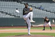 May 8 2024: Salt Lake pitcher Tyler Thomas (14) throws a pitch during the game with Sacramento River Cats and Salt Lake Bees held at Smiths Feild in Salt Lake Ut. David Seelig/Cal Sport Medi(Credit Image: ÃÂ David Seelig / Cal Sport Media/Cal Sport Media) (Credit Image: Â David Seelig / Cal Sport Media/Cal Sport Media