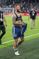 May 11, 2024: Sporting Kansas City forward Johnny Russell (7) removes his jersey to toss to a fan after the game against Houston Dynamo FC at ChildrenÃ¢â¬â¢s Mercy Park in Kansas City, KS. David Smith/CSM (Credit Image: Â David Smith/Cal Sport Media