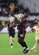 May 15, 2024: D.C. United Forward (20) Christian Benteke controls the ball with his chest during an MLS soccer match between the D.C. United and the New York Red Bulls at Audi Field in Washington DC. Justin Cooper/CSM (Credit Image: Â Justin Cooper/Cal Sport Media