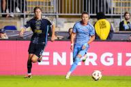 May 15, 2024: New York City FC Forward Hannes Wolf (17) and Philadelphia Union Defender Jack Elliott (3) chase the ball during the second half of an MLS match against the Philadelphia Union at Subaru Park in Chester, Pennsylvania. Kyle Rodden/CSM (Credit Image: Â Kyle Rodden/Cal Sport Media