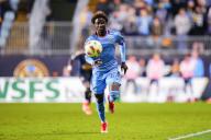 May 15, 2024: New York City FC Forward Malachi Jones (88) chases the ball during the second half of an MLS match against the Philadelphia Union at Subaru Park in Chester, Pennsylvania. Kyle Rodden/CSM (Credit Image: Â Kyle Rodden/Cal Sport Media