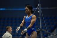 May 17, 2024: Gymnast GABBY DOUGLAS during podium training for the 2024 Core Hydration Classic. The event is being held at the XL Center in Hartford, CT. Melissa J. Perenson/CSM (Credit Image: Â Melissa J. Perenson/Cal Sport Media