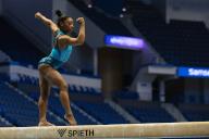 May 17, 2024: Gymnast SIMONE BILES during podium training for the 2024 Core Hydration Classic. The event is being held at the XL Center in Hartford, CT. Melissa J. Perenson/CSM (Credit Image: Â Melissa J. Perenson/Cal Sport Media