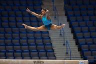 May 17, 2024: Gymnast JORDAN CHILES during podium training for the 2024 Core Hydration Classic. The event is being held at the XL Center in Hartford, CT. Melissa J. Perenson/CSM (Credit Image: Â Melissa J. Perenson/Cal Sport Media