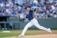 May 17, 2024: Kansas City Royals starting pitcher Cole Ragans (55) delivers a pitch against the Oakland Athletics during the first inning at Kauffman Stadium in Kansas City, MO. David Smith/CSM (Credit Image: Â David Smith/Cal Sport Media