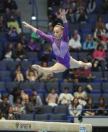 May 18, 2024: Nola Matthews of of Airborne on the balance beam during the 2024 Core Hydration Classic at the XL Center in Hartford, CT. Kyle Okita/CSM (Credit Image: Â Kyle Okita/Cal Sport Media