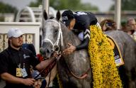 May 19, 2024, Baltimore, Md, USA: Connections celebrate Seize the Grey, ridden by Jaime Torres, winning the Preakness Stakes (Grade 1) at Pimlico Race Course in Baltimore, MD on May 18, 2024. Preakness Stakes Day at Pimlico Race Course in Baltimore, Maryland on May 18, 2024. Evs\/Eclipse Sportswire\/CSM(Credit Image: Evs\/Cal Sport Media