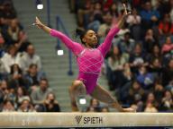 May 18, 2024: Simone Biles on the balance beam during the 2024 Core Hydration Classic at the XL Center in Hartford, CT. Kyle Okita/CSM (Credit Image: Â Kyle Okita/Cal Sport Media