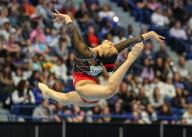 May 18, 2024: Tiana Sumanasekera of World Champions competes on the floor exercise during the 2024 Core Hydration Classic at the XL Center in Hartford, CT. Kyle Okita/CSM (Credit Image: Â Kyle Okita/Cal Sport Media