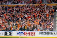 May 18th, 2024: Buffalo Bandits fans celebrate a goal during a game against the Albany Firewolves. The Buffalo Bandits hosted the Albany Firewolves in Game 2 of the National Lacrosse League Finals at KeyBank Center in Buffalo, New York. (Jonathan Tenca/CSM) (Credit Image: Â Jonathan Tenca/Cal Sport Media