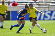 June 01, 2024: Australia midfielder, Saskia Newman (8), moves the ball downfield as US midfielder, Kate Ward (2), tries to get the ball away, during the International Women\'s Soccer match between the US WomenÃ¢â¬â¢s Deaf National Team and the Australian Women\'s Deaf National Team, at DickÃ¢â¬â¢s Sporting Goods Park in Commerce City, CO. Kevin Langley\/Sports South Media\/CSM(Credit Image: Â Kevin Langley\/Cal Sport Media