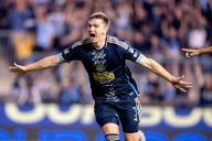 June 01, 2024: Philadelphia Union Forward Mikael Uhre (7) celebrates a goal during the second half of an MLS match against CF Montreal at Subaru Park in Chester, Pennsylvania. Kyle Rodden\/CSM (Credit Image: Â Kyle Rodden\/Cal Sport Media