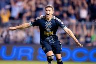 June 01, 2024: Philadelphia Union Forward Mikael Uhre (7) celebrates a goal during the second half of an MLS match against CF Montreal at Subaru Park in Chester, Pennsylvania. Kyle Rodden\/CSM (Credit Image: Â Kyle Rodden\/Cal Sport Media