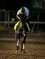 May 2, 2022, Louisville, KY, USA: May 2, 2022: Barber Road, trained by John Alexander Ortiz, gallops in preparation for the Kentucky Derby at Churchill Downs in Louisville, Kentucky on May 02, 2022. Evers/Eclipse Sportswire