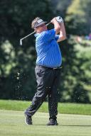 September 10, 2022: Golfer Tim Herron watches his shot from the 3rd fairway during the second round of the Ascension Charity Classic held at Norwood Hills Country Club in Jennings, MO Richard Ulreich