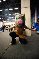 A cosplayer poses for a photo during the 2022 edition of the SOFA (Salon del Ocio y la Fantasia) in Bogota, Colombia, through October 14 to 18