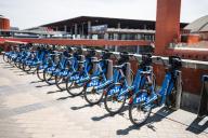 BiciMAD bikes, a bicycle rental program operated by the Madrid City Hall
