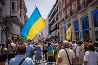 Protest against the Russian invasion of Ukraine in Madrid