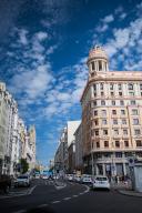 Streets and buildings of Gran Via, Madrid