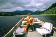 Outdoor Guide In A Paddle Boat, British Columbia