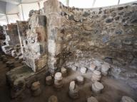 Hypocaust, ancient Roman system of underfloor heating in the Roman Baths; Garni, Azat Valley,