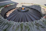 Eternal flame dedicated to the 1.5 million people killed during the Armenian Genocide in the Armenian Genocide memorial complex on Tsitsernakaberd hill; Yerevan,