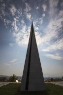 Stele symbolizing the national rebirth of Armenians at Armenian Genocide memorial complex on Tsitsernakaberd hill; Yerevan,