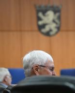 29 April 2024, Hesse, Frankfurt\/Main: Theo Zwanziger, former DFB president, has taken his seat in the courtroom of the regional court. The public prosecutor\'s office is accusing three former DFB officials of tax evasion. Photo: Arne Dedert\/dpa\/POOL\/dpa