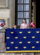 Princess Estelle and Prince Oscar at the Royal Palace in Stockholm, on May 06, 2024, on the 1st of a 2 day State visit from Denmark to Sweden Photo: Albert Nieboer \/ Netherlands OUT \/ Point de Vue OUT