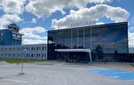 11 May 2024, Estonia, Tartu: Terminal building at the airport. Estonia