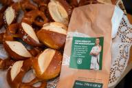 14 May 2024, Baden-Württemberg, Nagold: Soccer: European Championship, national team, The Seeger bakery congratulates footballer Chris Führich on his nomination for the German national team