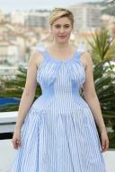 Greta Gerwig poses at the jury photocall during the 77th Cannes Film Festival at Palais des Festivals in Cannes, France, on 14 May 2024