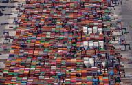 14 May 2024, Hamburg: Containers are handled at the Container Terminal Burchardkai (CTB) of Hamburger Hafen und Logistik AG (HHLA) in the port of Hamburg. Photo: Christian Charisius/dpa