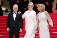 Thierry Fremaux, Meryl Streep and Iris Knobloch attend the premiere of 
