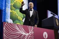 United States President Joe Biden departs after delivering remarks at the Asian Pacific American Institute for Congressional Studies 30th Annual Gala at the Walter E. Washington Convention Center on May 14, 2024 in Washington, DC. Credit: Samuel Corum / Pool via CNP