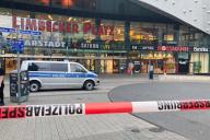 15 May 2024, North Rhine-Westphalia, Essen: The Limbecker Platz shopping center in Essen is cordoned off by the police. A shopping center in downtown Essen was completely evacuated early Wednesday evening because of a threat. Photo: Florentine Dame/dpa