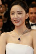 Tong Liya attends the premiere of \'Oh Canada\' during the 77th Cannes Film Festival at Palais des Festivals in Cannes, France, on 17 May 2024