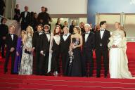 Scott Lastaiti, Luisa Law, Tiffany Boyle, David Gonzales, Andrew Wonder, Taylor Jeanne, Paul Schrader, Penelope Mitchell, Alejandra Silva, Richard Gere, Homer James Jigme Gere and Uma Thurman attend the premiere of \'Oh Canada\' during the 77th Cannes Film Festival at Palais des Festivals in Cannes, France, on 17 May 2024