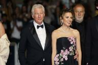 Richard Gere and Alejandra Silva attend the premiere of \'Oh Canada\' during the 77th Cannes Film Festival at Palais des Festivals in Cannes, France, on 17 May 2024