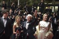 CANNES, FRANCE - MAY 17:Alejandra Silva, Richard Gere, Homer James Jigme Gere . Uma Thurman attend the "Oh, Canada" Red Carpet at the 77th annual Cannes Film Festival at Palais des Festivals on May 17, 2024 in Cannes, France