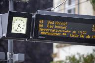 18 May 2024, North Rhine-Westphalia, Königswinter: A SWB (Stadtwerke Bonn) display at a train stop indicates that regular services will be discontinued from 19.05.2024. Photo: Thomas Banneyer/dpa